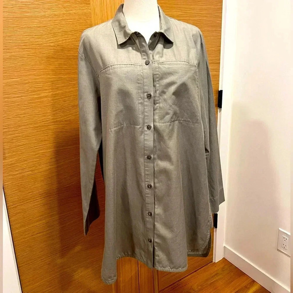 NAU | Women's Taupe Long Sleeve Twisted Tunic Top | Size Large - Picture 1 of 8